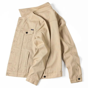 แจ็คเก็ตยีนส์ยูนิเซ็กส์สำหรับฤดูใบไม้ผลิและฤดูใบไม้ร่วง สไตล์ลำลอง สีพื้น ระบายอากาศได้ดี ทรงเข้ารูป ผ้าฝ้าย เสื้อคลุมสไตล์ไฮสตรีท กันลม - Product Image 3