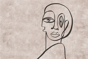 Hecho en Alemania-Cuadro de lienzo para decoración del hogar minimalista Oneliner-Mural de pintura de pared en gris y Beige-arte de marco de Camilla - Product Image 6