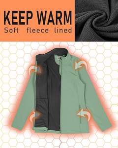 Coupe-vent Softshell léger pour femmes respirant imperméable veste chaude doublure polaire pour la course à pied moto Auto Racing - Product Image 5