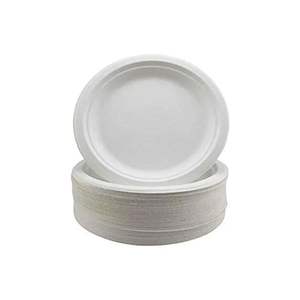 Bagasse de canne à sucre biodégradable jetable de qualité supérieure assiettes rondes fêtes écologiques disponibles toutes les tailles exportation inde - Product Image 1