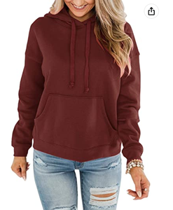 Womens <b>Lightweight</b> <b>Hoodies</b> Long Sleeve Casual Pullover Solid Loose Sweatshirt With Pocket Ship Ready From Bangladesh - Product Image 5