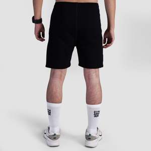 Shorts de sport GA Boost noirs taille XS XXS 100% polyester respirant confortable taille mi-haute avec cordon de serrage logo tissé tricoté - Product Image 2