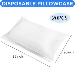 Taies d'oreiller jetables 100 pièces, taies d'oreiller blanches non tissées, enceinte complète douce et respirante - Product Image 3