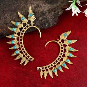 New Design Ear <b>Cuff</b> Turquoise Stone Ear <b>Cuff</b> Brass Stone Ear <b>Cuff</b> for Women - Product Image 2