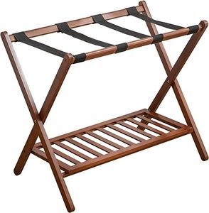 Multipurpose Wooden <b>Luggage</b> <b>Rack</b> With Shelf For Bags Shoes And Extra Clothing Storage In Any Guest Room - Product Image 4