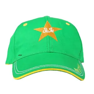 인쇄 된 사용자 정의 디자인 크리켓 헐렁한 녹색 모자 달리기 훈련 스포츠 자수 로고 일반 모자 남성용 크리켓 모자
