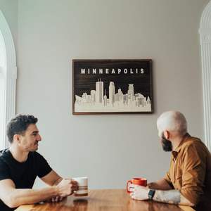 Minneapolis Skyline Wood Art 26 "x 18" Arte de pared de madera decorativo Corte por láser Decoración de habitación de acento de pared de madera para la vida - Product Image 2