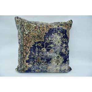 Blue <b>Vintage</b> Paisley Patchwork Wool Pillow 32x32 Inch Decorative Cushion Portable for <b>Bedding</b> Floor Square Ring for Christmas - Product Image 1