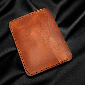 ที่ใส่บัตรหนังแท้ขนาดกะทัดรัดกระเป๋าสตางค์บางพร้อมขอบขัดเงาออแกไนเซอร์ทนทานสำหรับ HLC-0200ของขวัญ - Product Image 6