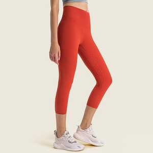 Stretch Fit <b>Women</b> <b>Capri</b> Leggings with Wide Waistband Breathable Material Quick Dry Comfort for Running Training and Exercise - Product Image 6