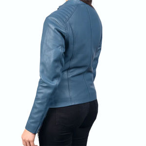 Veste en cuir pour femme à la vente chaude, fermeture éclair, manches longues, chaude, coupe-vent, rembourrage en coton, respirante, marque personnalisée, prix bas - Product Image 4