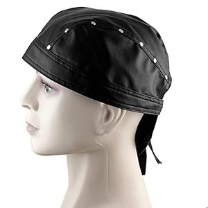 Leather <b>Bandana</b> Biker Doo Do Rag Headwrap Studded <b>Mens</b> Cap Capsmith Du Rag - Product Image 4