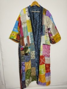 Bata de retazos de seda de lujo para mujer, ropa de dormir estampada, Kimono bohemio, abrigo de Casa Unisex, Kimono ligero, Vestido de playa de verano - Product Image 2