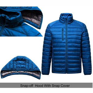 Blouson matelassé en toile pour homme avec col montant, imperméable et à capuche pour les travailleurs en extérieur - Style streetwear - Product Image 2