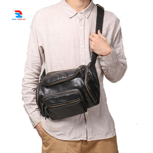 Bolsos Cruzados Deportivos de Gran Capacidad Unisex de Cuero Genuino |   Bolsos de Mensajero Ligeros de Alta Calidad con Cierre de Cremallera - Product Image 1