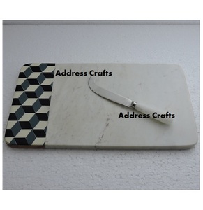 Tabla de queso de mármol de calidad superior con mango y cuchillo, bloque de cortar de forma redonda, logotipo personalizado, utensilios de cocina, tablas de cortar de queso - Product Image 2