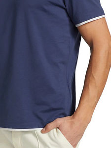 เสื้อยืดคอกลมแขนสั้นสำหรับผู้ชาย, ผ้าฝ้าย100% มีกระเป๋าหน้าอกตัดกันพิมพ์โลโก้ & ดีไซน์พิมพ์ลายดิจิตอล - Product Image 3