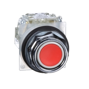 สำหรับ SCHNEIDER ELECTRIC Harmony 9001K ปุ่มกดโลหะสีแดงขนาด 30 มม. แบบกดติดปล่อยดับ 1 จุด พร้อมสปริงรีเทิร์น รุ่น 9001KR1RH13 - Product Image 1