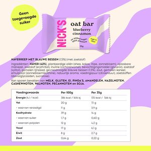 Barras de Avena NICKS con Arándanos y Canela, Barras de Avena Flapjack, Barra Energética Vegana y Rica (12 x 35g) - Product Image 5