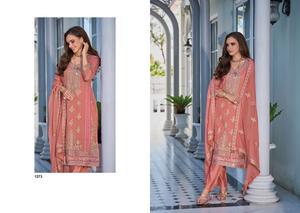 Nuevo diseñador de trabajo de bordado de organza suave con pantalón de seda pesada y traje Dupptta de bordado de organza suave para mujer - Product Image 3