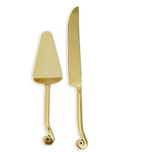 Servidor de pastel hecho a mano y cuchillo Juego de pastel elegante hecho a mano Juego de herramientas de pastel de acero inoxidable Herramientas para hornear - Product Image 3