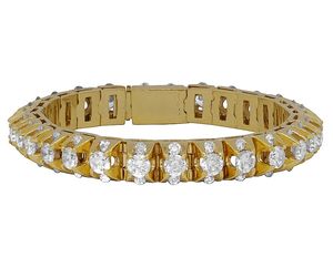 Hip Hop Stylish Iced Out Round Moissanite Diamond Sterling <b>Silver</b> Luxury Classic <b>Bracelet</b> For Women - Product Image 1