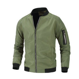 Chaqueta Bomber de Lona Personalizada para Hombre, Ligera, de Longitud Regular, Cortavientos, Impermeable, Transpirable, con Cierre Frontal, Informal para Exteriores, OEM - Product Image 6