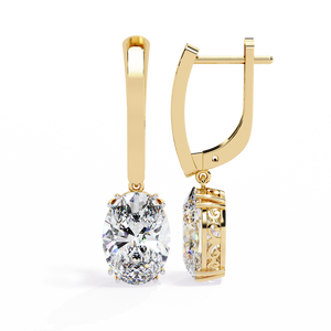 Boucles d'oreilles en or 18 carats brillantes avec diamant de laboratoire, boucles d'oreilles de qualité supérieure - Product Image 4