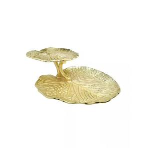 Cuenco para servir frutas antiguo de aluminio en platos de ensalada de diseño único Cuencos para servir palomitas de maíz con diseño moderno de hoja de Gingko - Product Image 3