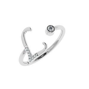 Personalizable 14K/18K Oro inicial anillo L letra nombre diamante anillo personalizado delicado Oro inicial regalo para mujeres - Product Image 3