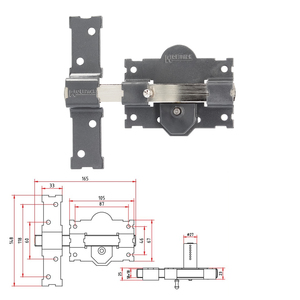 Serratura B-3, chiave e pulsante, perno da 161 mm, cilindro rotondo da 70 mm - Product Image 2
