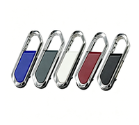 Porte-clés mousqueton personnalisé avec logo, clé USB en métal, cadeau promotionnel en gros, clé USB