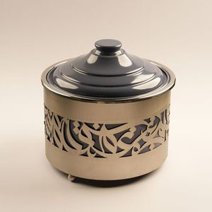 Casserole de conception du Moyen-Orient pour le Ramadan Chauffe-plats en métal spécial avec support de casserole arabe Pot chaud de buffet en acier inoxydable - Product Image 6