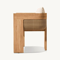 Ensemble de salle à manger d'extérieur en teck massif de haute qualité, résistant aux intempéries, table et chaises de patio durables, idéal pour villa, jardin, resort