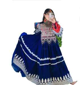 Robes afghanes brodées à la main de couleur bleu clair de qualité supérieure pour femmes, prix de gros 2026 - Product Image 3