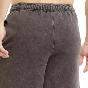 Bermudas transpirables lavadas con ácido para hombre hechas en fábrica, pantalones cortos de punto de diseño sólido, cierre de cordón personalizado, informal, al mejor precio - Product Image 3