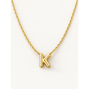 Collier miniature en or 18 carats avec initiale en forme de bulle - Product Image 1