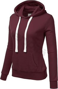 2023 ropa de otoño para mujer, suéter con capucha con logotipo personalizado para mujer, sudaderas informales con capucha de color sólido en blanco - Product Image 2