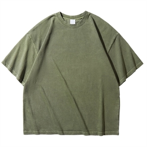 เสื้อยืดสำหรับผู้ชายผ้าฝ้ายบ็อกซี่เฮฟวี่เวทซักได้ - Product Image 4
