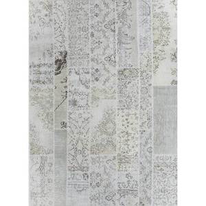 Tapis en laine noués à la main grande surface Provenance gris et noir Pae-3746 – Idéal pour salon, couloir, décorations, forme rectangulaire patchwork - Product Image 1