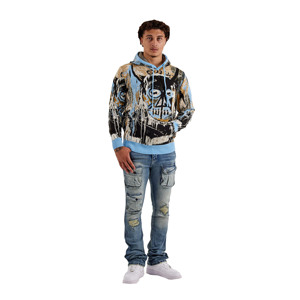 Sudadera con capucha con logotipo frontal personalizado al por mayor 100% algodón Jersey tela bolsillo diseño impreso digital transpirable invierno hombres - Product Image 1