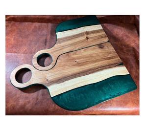 2025 vente chaude logo gravé personnalisé planche à découper en résine époxy en bois planche à découper élégante charcuterie pour ustensiles de cuisine blocs à découper - Product Image 1