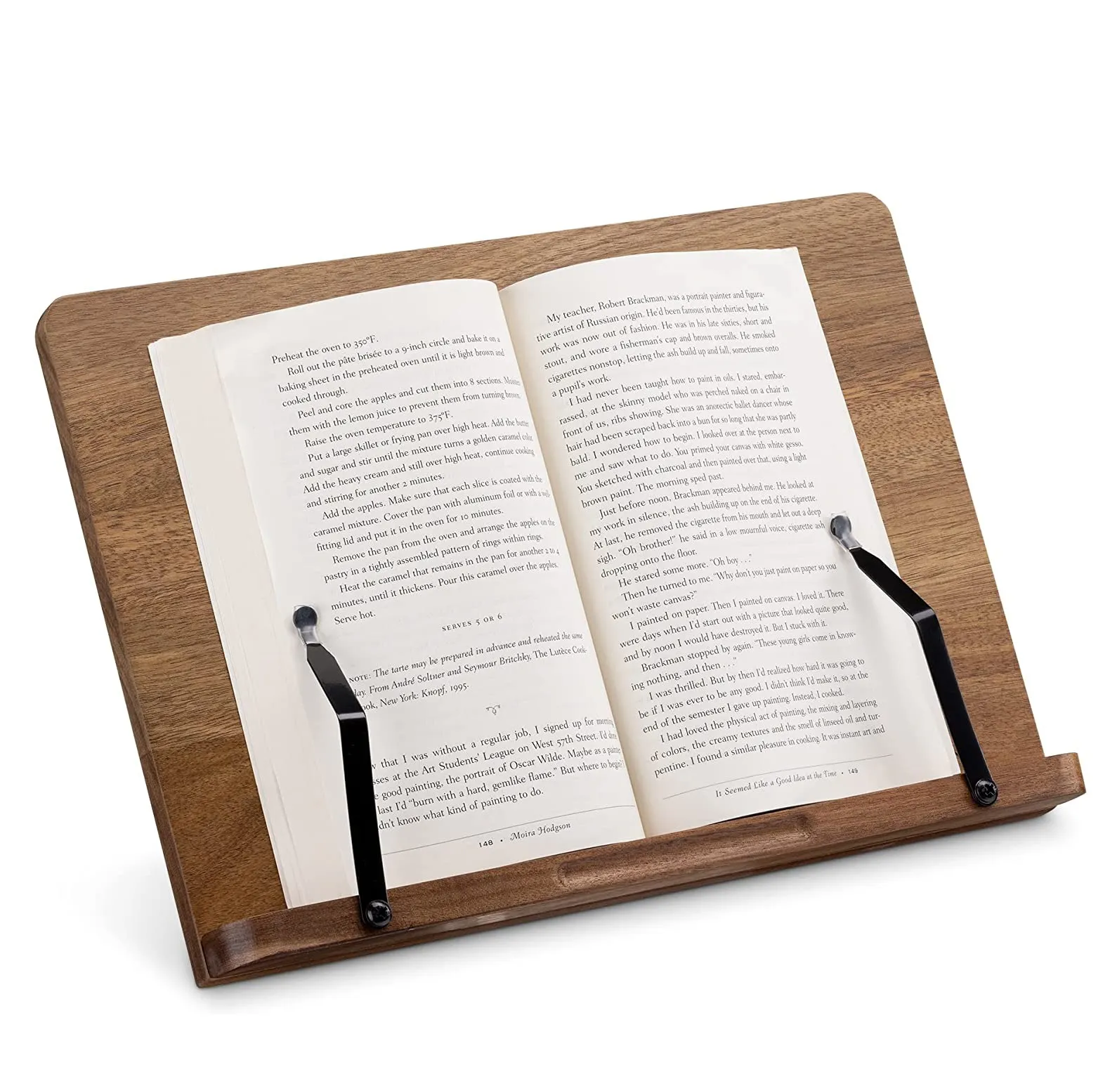 โต๊ะอ่านหนังสือไม้แบบปรับได้มีที่ตั้งหนังสือได้และที่หนีบกระดาษหน้า-โต๊ะอ่านหนังสือตำราแบบพกพาแข็งแรงน้ำหนักเบา