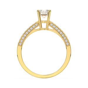 Designer Classic Style 925 Sterling Silver Ladies Engagement <b>Ring</b> <b>Gold</b> Plated Zircon Stone Wedding Jewellery - Product Image 4