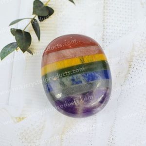Piedra de Palma de 7 Chakras de 5 cm, Cristal de Amatista Pulido para Sanación, Reiki, Meditación y Equilibrio Energético - Product Image 3