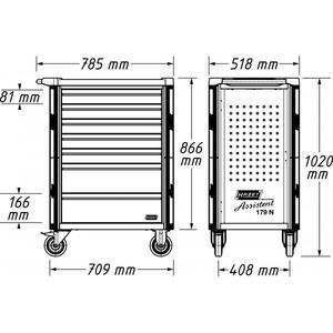 Carrito de Herramientas Hazet con 6 Cajones Vacíos para Organizar y Almacenar Herramientas, Gabinetes para Herramientas - Product Image 2