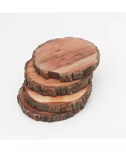 Posavasos Juego de 6 con soporte de madera Fabricante Redondo de madera por Artesanías de media luna - Product Image 5