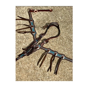 ชุดแทคหนังตะวันตกคุณภาพสูงสำหรับการขี่ม้าอุปกรณ์ฝึกสวมใส่สบายทนทานมีปลอกคอบังเหียนหน้าอกสำหรับกลางแจ้ง - Product Image 1