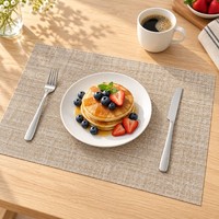Set de table carré en PVC tressé de luxe écologique, épaisseur 5 mm, résistant à la chaleur, pour steak occidental, personnalisable, fait main