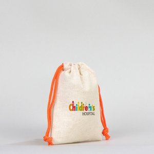 Pochette en tissu avec poignée orange, impression sérigraphique personnalisable, 4 L x 5 H (10 cm x 13 cm), pour emballage de bijoux, promotion de cadeaux - Product Image 5
